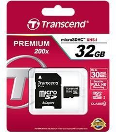 Transcend - microSDHC-kaart - 32 GB - Zwart - U1