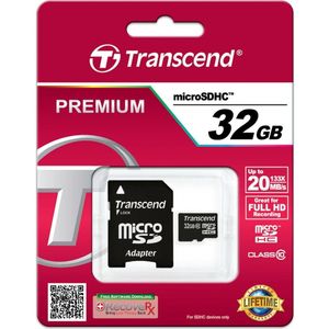 Transcend - microSDHC-kaart - 32 GB - Zwart - UHS-I - Class 10