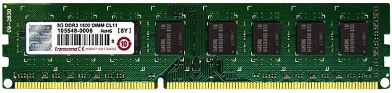 Transcend - 8GB DDR3 - RAM - Groen - 1600MHz ECC-DIMM CL11 2Rx8