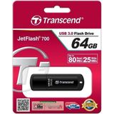 Transcend TS64GJF700 64GB | JetFlash 700 Zwarte USB Stick USB 3.1 Gen 1 interface