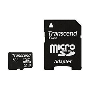 Transcend Premium - Flash-Speicherkarte (microSDHC/SD-Adapter inbegriffen) - 8 GB - UHS Class 1 / Class10 - 300x - microSDHC UHS-I