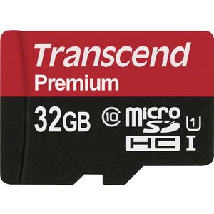 Transcend - Premium - Geheugenkaart - Zwart - 32GB - microSDHC UHS-I Klasse 10