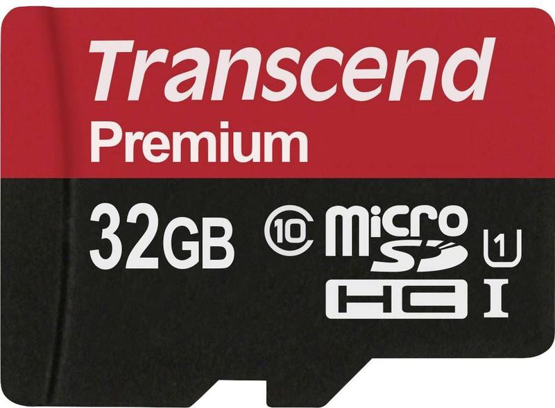Transcend - Premium - Geheugenkaart - Zwart - 32GB - microSDHC UHS-I Klasse 10