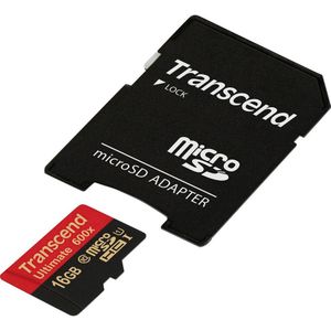 Transcend - microSDHC Ultimate 600x - Geheugenkaart - Zwart - 16 GB, U1, UHS-I
