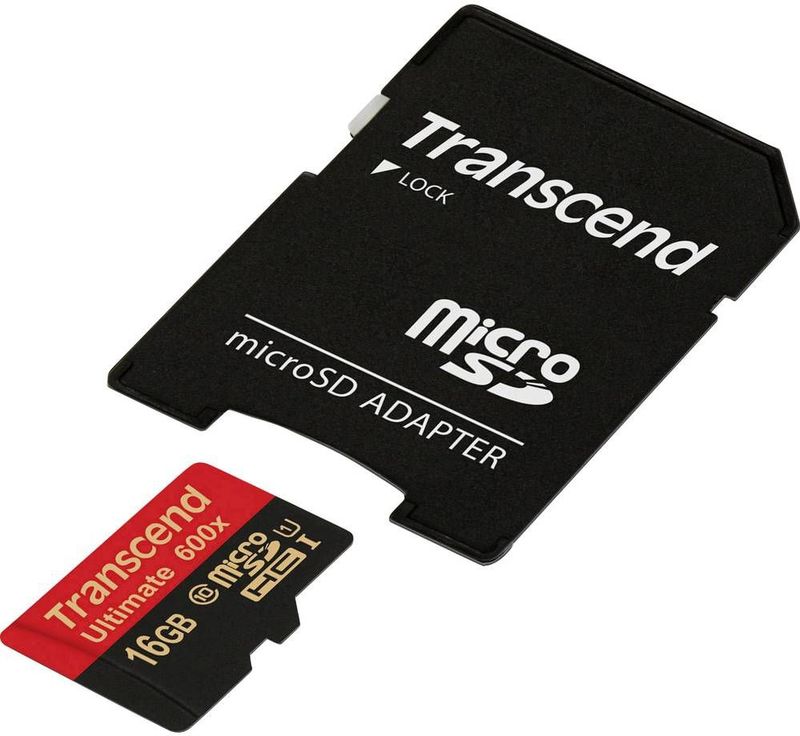 Transcend - microSDHC Ultimate 600x - Geheugenkaart - Zwart - 16 GB, U1, UHS-I