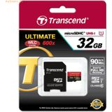 Transcend - Ultimate - Micro SD Geheugenkaart - 32GB - UHS I Class 10 met Adapter