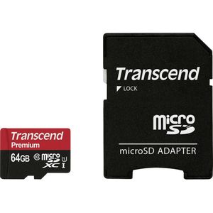 Transcend - microSDXC Premium - Geheugenkaart - Zwart - 64 GB