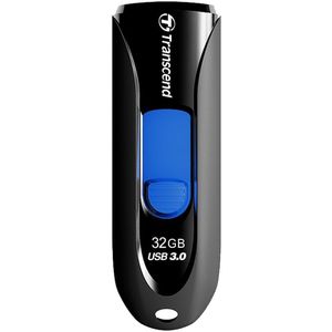 Transcend JetFlash® 790 USB-stick 32 GB Zwart, Blauw TS32GJF790K USB 3.2 Gen 2 (USB 3.1)