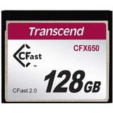 Transcend CFX650 CFast 2.0 128GB kaart R510MB/s MLC (CFast 2.0, 128 GB, U3), Geheugenkaart, Zwart