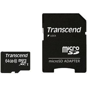 Transcend microSDXC 64GB Class 10 + SD Adapter