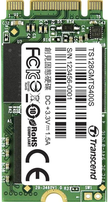 Transcend - 400S - M.2 SSD - 128 GB - SATA III - Zwart