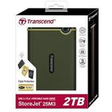 Transcend StoreJet® 25M3G 1 TB Externe harde schijf (2.5 inch) USB 3.2 Gen 2 (USB 3.1) Legergroen TS1TSJ25M3G