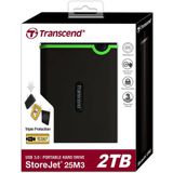 Transcend StoreJet 25M3S Externe Harde Schijf - 2 TB - USB 3.2 - Grijs