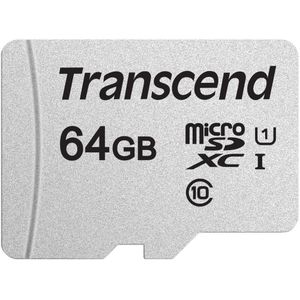 Transcend TS64GUSD300S 64GB | microSDXC I, C10, U1, A1 microSD geheugenkaart - 95/25 MB/s