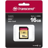 Transcend TS16GSDC500S 16GB | SDHC I, C10, U1 geheugenkaart - 95/20 MB/s