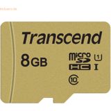 Transcend TS8GUSD500S 8GB | microSDHC I, C10, U1 microSD geheugenkaart - 95/25 MB/s