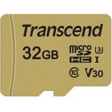 Transcend TS32GUSD500S 32GB | microSDHC I, C10, U3, V30 microSD geheugenkaart - 95/80 MB/s