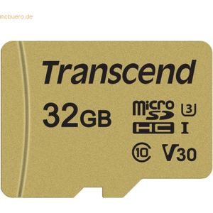 Transcend - 32GB - microSDHC Geheugenkaart - Goud - UHS-I U1