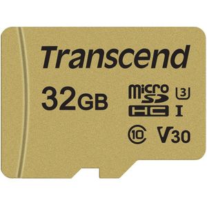 Transcend - 32 GB – SDXC/SDHC 500S micro-SD-kaart 32 GB met SD-adapter – TS32GUSD500S