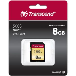Transcend TS8GSDC500S 8GB | SDHC I, C10, U1 geheugenkaart - 95/20 MB/s