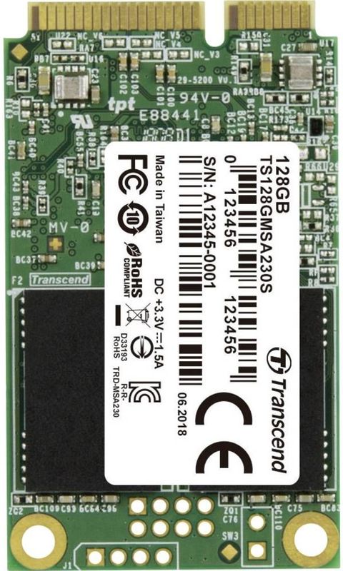 Transcend TS128GMSA230S mSATA SSD Harde Schijf - 128 GB