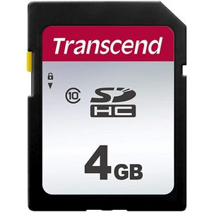 Transcend 4Gb Premium 300S Sdhc Class 10 Flash-geheugen, Silver 300S, 4GB kaart