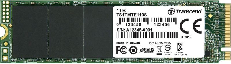 Transcend - TS1TMTE110S - PCIe SSD - 1TB - Gen3 x4-interface