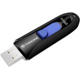 Transcend JetFlash® 790 USB-stick 256 GB Zwart, Blauw TS256GJF790K USB 3.2 Gen 2 (USB 3.1)