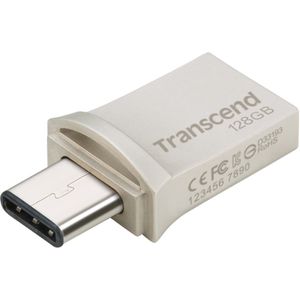 Transcend JetFlash 890 USB-stick 128 GB Zilver USB 3.2 Gen 2 USB-C