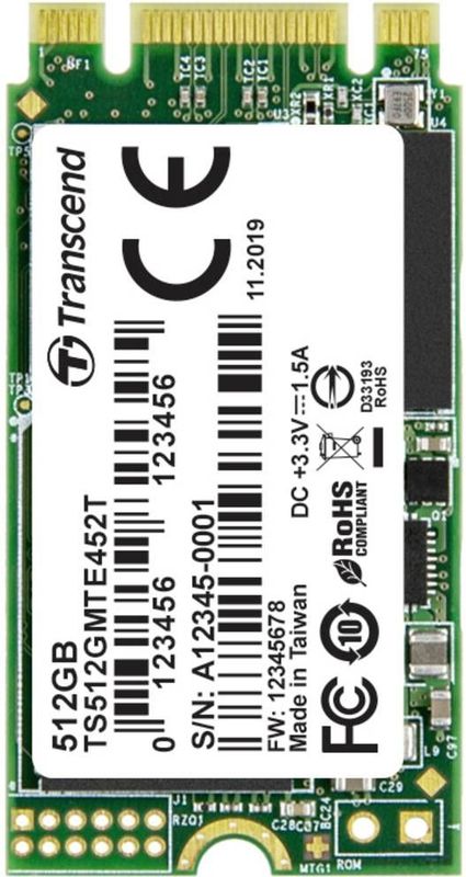 Transcend MTE452T 512 GB interne SSD NVMe PCIe M.2 2242 M.2 NVMe PCIe 3.0 x2 detailhandel TS512GMTE452T