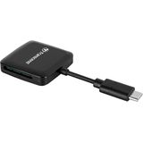 Transcend RDC3 Cardreader - SD - MicroSD - USB-C - Zwart