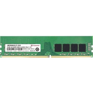 Transcend JetRAM DDR4 (1 x 32GB, 2666 MHz, DDR4 RAM, DIMM 288 pin), RAM, Groen