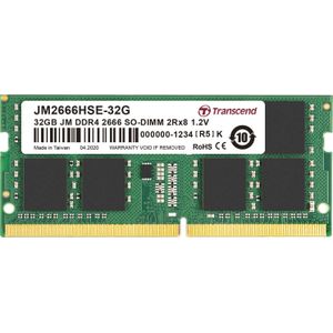 Transcend JetRAM Werkgeheugenmodule voor laptop DDR4 32 GB 1 x 32 GB Non-ECC 2666 MHz 260-pins SO-DIMM CL19 JM2666HSE-32G