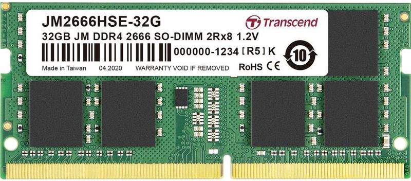 Transcend - JetRam - Geheugenmodule - 32 GB - 2 x 8 GB - DDR4 2666 MHz