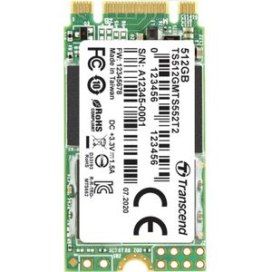 Transcend MTS552T2 512 GB NVMe/PCIe M.2 SSD 2242 harde schijf SATA 6 Gb/s Industrial TS512GMTS552T2
