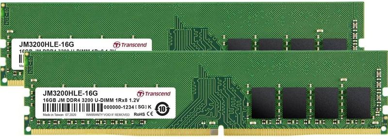 Transcend - DDR4-3200 - RAM - 2 x 16GB - U-DIMM - 288 pin