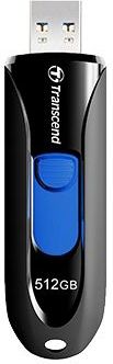 Transcend JetFlash® 790 TS512GJF790K USB-stick 512 GB USB 3.2 Gen 2 (USB 3.1) Zwart, Blauw