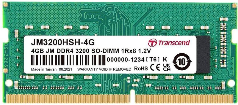 Transcend Jetram 4GB DDR4 3200 MHz SODIMM geheugenmodule