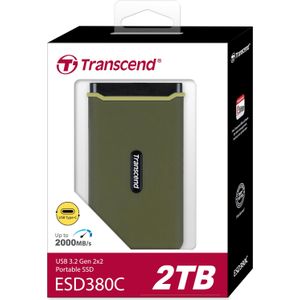 Transcend ESD380C 2 TB Externe SSD harde schijf USB-C, USB-A Groen TS2TESD380C