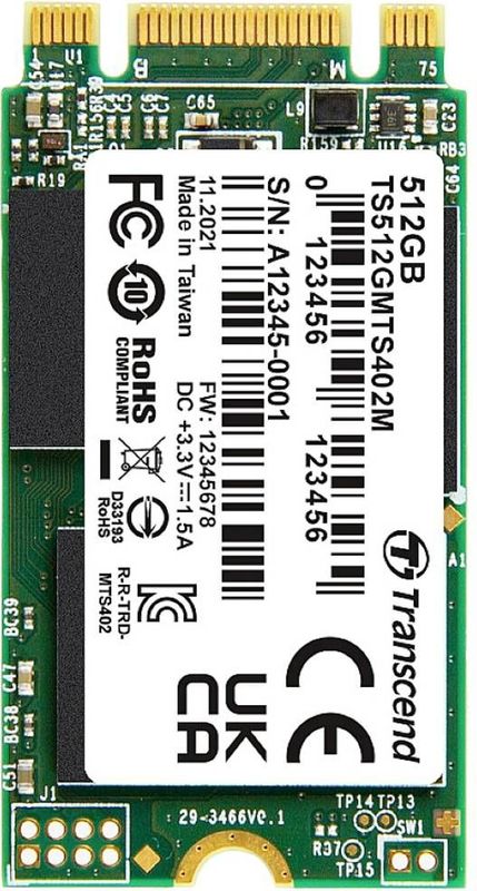 Transcend - MTS402M - Interne M.2 PCIe NVMe SSD - 256 GB - 2242