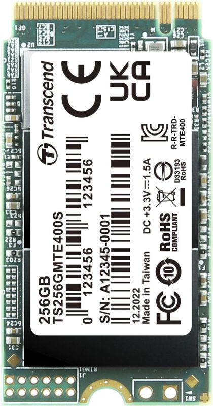 Transcend MTS400S SSD - 256 GB - NVMe PCIe M.2 2242