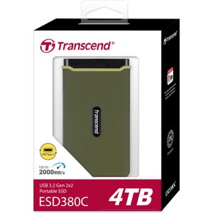 Transcend ESD380C Draagbare SSD 4TB - USB 3.2 Gen 2x2 - Groen
