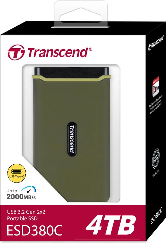 Transcend ESD380C Draagbare SSD 4TB - USB 3.2 Gen 2x2 - Groen