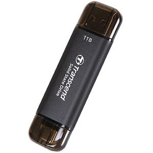 Transcend ESD310C - Externe SSD - 256 GB - USB 3.2 Gen 2 - USB-C - Zwart