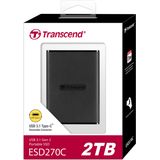 Transcend - ESD270C - SSD - 2 TB - Zwart - USB 3.1 Gen 2