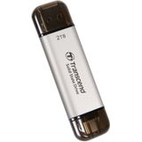 TRANSCEND TS2TESD310S ESD310S EXTERNAL SSD, 2TB, USB 10GBPS, TYPE C/A, SILVER
