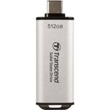 Transcend Draagbare SSD ESD300S 512GB USB Type-C 10Gbps compatibel PS4/PS5 zilver TS512GESD300S