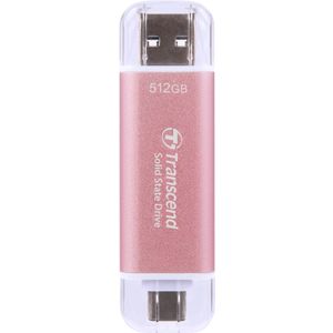 Transcend TS512GESD310P ESD310P External SSD, 512 GB, USB 10Gbps, Type C/ A, 1050/ 950 MB/s, Pink