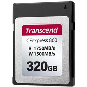 Transcend CFexpress-kaart 320 GB SLC (CFexpress, 320 GB), Geheugenkaart, Zwart