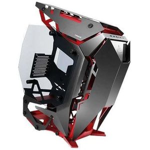 E-ATX Gaming Torque Mid Tower Case met glasplaat, zwart/rood